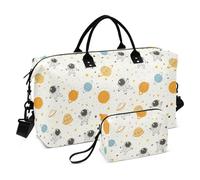 Grand sac de voyage, sac de sport avec sangle réglable pour trekking, multifonctionnel, Planètes des astronautes spatiaux
