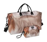 Grand sac de voyage, sac de voyage à dessin Charles Spaniel pour femme et homme, sac de voyage avec manchon de chariot, essentiel de voyage en avion pour le vol, #04, Taille unique, Mode