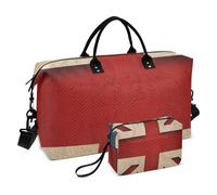 Grand sac de voyage, sac de voyage avec drapeau britannique, sac de voyage pour femmes et hommes, sac à bagages avec manchon de chariot, essentiels de voyage en avion pour le vol, #02, Taille unique,