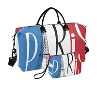 Grand sac de voyage, sac de voyage France Paris Weekender pour femmes et hommes, sac de bagage avec manchon de chariot, essentiels de voyage en avion pour le vol, #04, Taille unique, Mode