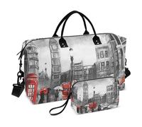 Grand sac de voyage, Street View of London, sac de voyage pour femme et homme, sac de voyage avec manchon pour chariot, essentiel de voyage en avion pour le vol, #01, Taille unique, Mode
