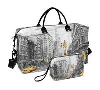 Grand sac de voyage, Street View of New York, sac de voyage pour femme et homme, sac de voyage avec manchon pour chariot, essentiel de voyage en avion pour le vol, #03, Taille unique, Mode