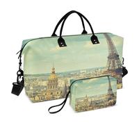 Grand sac de voyage, tour Eiffel à Paris, sac de voyage pour femme et homme, sac de voyage avec manchon de chariot, essentiel de voyage en avion pour le vol, #01, Taille unique, Mode