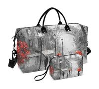 Grand sac de voyage, tour Eiffel de Paris Street Sac de voyage pour femme et homme avec housse de chariot, essentiels de voyage en avion pour le vol, #02, Taille unique, Mode