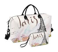 Grand sac de voyage, tour Eiffel Paris, sac de voyage pour femmes et hommes, sac de voyage avec housse de chariot, essentiels de voyage en avion pour le vol, #01, Taille unique, Mode