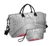 Grand sac de voyage, tour Eiffel vue de la rue de Paris, sac de voyage pour femme et homme, sac de voyage avec housse de chariot, essentiel de voyage en avion pour le vol, #01, Taille unique, Mode