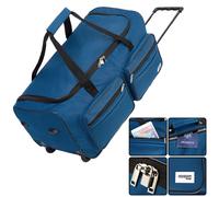 Monzana Sac De Voyage 85L Bleu à roulettes trolley sac de sport poignée télescopique 2 roues verrouillable transport