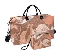Grand sac de week-end orange avec sensation de chute de fleurs, sac de sport fourre-tout avec trousse de toilette pour le sport, multifonctionnel, Orange Broken Feeling Falling Flowers, 1 size