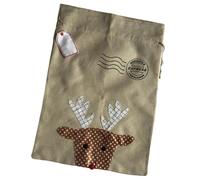 Grand sac d'emballage sur le thème du Père Noël/cerf pour cadeau de vacances en polyester