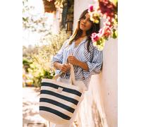 Grand sac et raphia pour femme avec rayures marines | DESI Unique