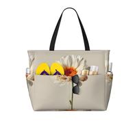 Grand sac fourre-tout de plage imperméable avec fermeture éclair et poches pour voyage, piscine, shopping, vacances, salle de sport