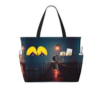 Grand sac fourre-tout de plage imperméable pour femme avec fermeture éclair et poches, sac à main pliable pour voyage, piscine, shopping, vacances, salle de sport