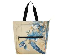 Grand sac fourre-tout décoratif pour enfants, garçons et filles, style bohème, doré, grand sac fourre-tout de bibliothèque, sac de courses avec poignées à fermeture éclair pour l'école, le travail