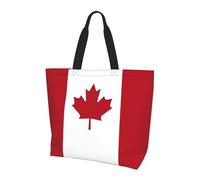 Grand sac fourre-tout drapeau canadien pour femmes et hommes, réutilisable, idéal pour faire les courses, les voyages, le travail, la plage et la salle de sport. Sac à bandoulière pour les voyages, l