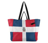 Grand sac fourre-tout en toile avec poignées pour homme, fête de mariage, voyage, buanderie, drapeau de la République dominicaine