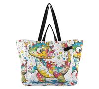 Grand sac fourre-tout en toile avec poignées pour la cuisine, les courses, la plage, les enterrements de vie de jeune fille, cadeaux de fête de style kawaii