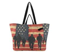 Grand sac fourre-tout en toile avec poignées - Sac d'épicerie quotidien pour homme - Pour le shopping - Guerre nationale du Vietnam - Journée des anciens combattants