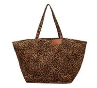 Grand sac fourre-tout en toile motif léopard pour femme, sac à bandoulière surdimensionné, sac à main tendance pour bureau, shopping, voyage, marron