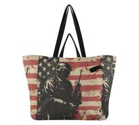 Grand sac fourre-tout en toile pour femme, fête de mariage, voyage, blanchisserie, guerre nationale du Vietnam, soldat de l'armée avec le pistolet