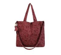 Grand sac fourre-tout en velours côtelé pour femme avec doublure en toile, poche intérieure, joli sac à bandoulière pour le travail, les voyages, le shopping, Vintage Rose Rouge