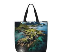 Grand sac fourre-tout imprimé îles de Norvège pour femmes, sac à bandoulière décontracté, sac à main pour l'extérieur, vacances, week-end, voyage, cadeaux
