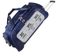 Grand sac fourre-tout léger avec roues - Sac à roulettes par Pierre Cardin,Roues de skate durables testées contre le stress, Large Navy 30", Mallette à roulettes