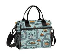 Grand sac fourre-tout pour homme, boîte à déjeuner, sac à déjeuner isotherme, grand sac de travail, vert camion, route, étanche, sac à déjeuner pour le bureau, le voyage, taille M