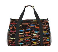 Grand sac fourre-tout réutilisable avec inscription « I Love My Dog Teckels » - Parfait pour les activités de plein air, le sport, le camping et les courses, noir, One Size