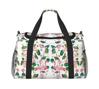 Grand sac fourre-tout réutilisable avec motif flamant rose, idéal pour les activités de plein air, le sport, le camping et les courses, noir, One Size