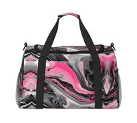 Grand sac fourre-tout réutilisable pour les activités de plein air, le sport, le camping et les courses - Motif marbre abstrait gris, noir, Taille unique