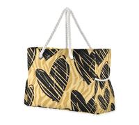 Grand sac fourre-tout robuste avec poches latérales et porte-gobelets sur le côté Jaune/noir