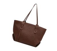Grand sac fourre-tout tissé, fourre-tout en cuir pliable léger, 17.72x7.09x11.02 pouces à main d'épaule élégant pour les femmes, parfait pour faire du shopping, travailler, voyager, piscine, vacances,