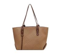 Grand sac fourre-tout tissé, fourre-tout en cuir pliable léger, 17.72x7.09x11.02 pouces à main d'épaule élégant pour les femmes, parfait pour faire du shopping, travailler, voyager, piscine, vacances,