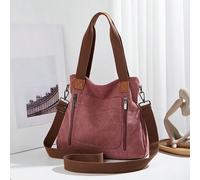 Grand sac fourre-tout vintage en canevas, sac à main multi-compartiments zippé de couleur unie anti-vol, sac à bandoulière, sac banane, sac de sport, sac hobo, avec bandoulière réglable et amovible. C