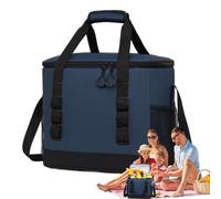 Grand sac isotherme - 20 L bleu marine - Sac à déjeuner thermique étanche - Anti-fuite, portable et durable - Idéal pour le camping, les pique-niques - Sac de transport de nourriture, multi-poches
