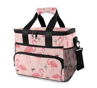 Grand sac isotherme à motif floral rose flamants roses pour pique-nique, plage, camping, voyage, homme et femme