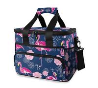 Grand sac isotherme bleu tropical flamant rose pour pique-nique, plage, camping, voyage, homme et femme