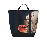 Grand sac isotherme pour jetons de poker de casino, sacs fourre-tout isothermes pour la nourriture, sacs d'épicerie isothermes avec fermeture éclair sur le dessus pour voyage, pique-nique