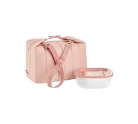 Grand Sac Isotherme Rose À Bandoulière Et Boîte Hermétique Bio Rose