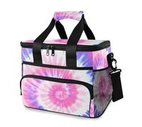 Grand sac isotherme rose tie-dye violet pour pique-nique, plage, camping, voyage, homme et femme