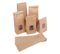 Grand sac papier kraft avec fenêtre, 50 pièces: pochette alimentaire carton, emballage cadeau Noël pâtisserie, sachet confiserie réutilisable, paquet pâtissier, 10,5 x 6,5 x 29 cm