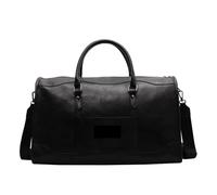 Grand Sac Porté Èpaule Femme Cuir Sac de voyage grande capacité en cuir synthétique, sac golf Boston, à main bandoulière, sport, valise week-end(Black)