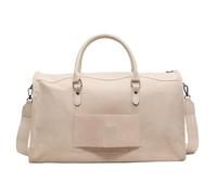 Grand Sac Porté Èpaule Femme Cuir Sac de voyage grande capacité en cuir synthétique, sac golf Boston, à main bandoulière, sport, valise week-end(White)