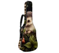Grand sac pour guitare acoustique, imperméable, avec couche de protection en éponge, plusieurs poches, joli hérisson, multicolore, 42.9x16.9x4.7 in, Sac pour guitare