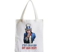 Grand sac pour shopping C'est celui qui dit qui Blanc G