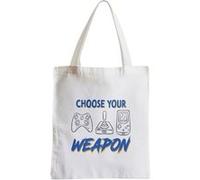 Grand sac pour shopping Choose your weapon jeux Blanc G