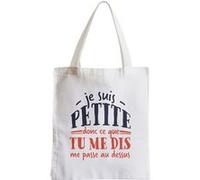Grand sac pour shopping Je suis petite donc ce que Blanc G