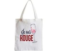 Grand sac pour shopping Je vois rouge humour vin Blanc G