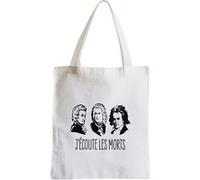 Grand sac pour shopping J'écoute les morts bach Blanc G