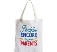 Grand sac pour shopping J'habite encore chez mes Blanc G